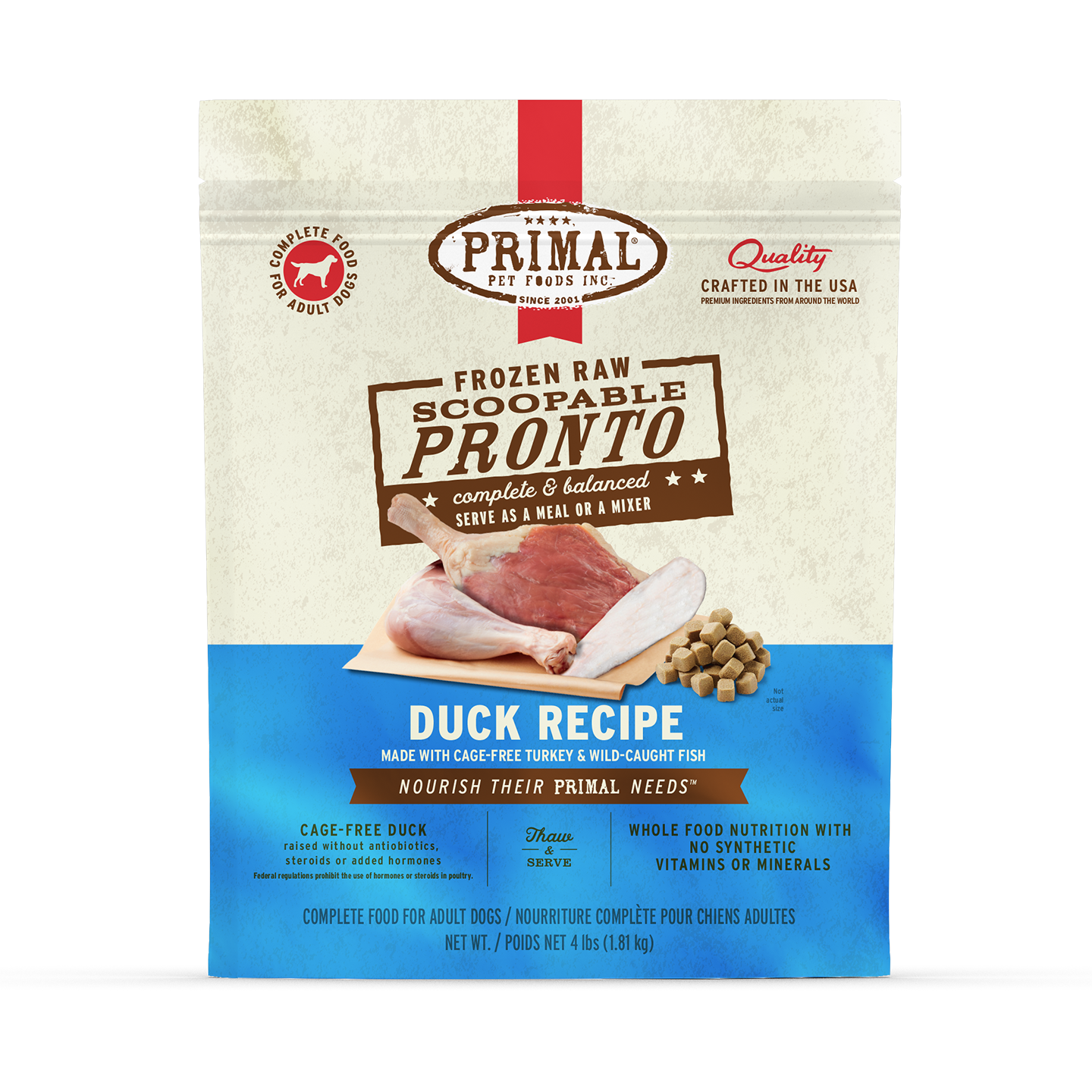 Frozen Raw Scoopable Pronto Dog Food - Duck Recipe