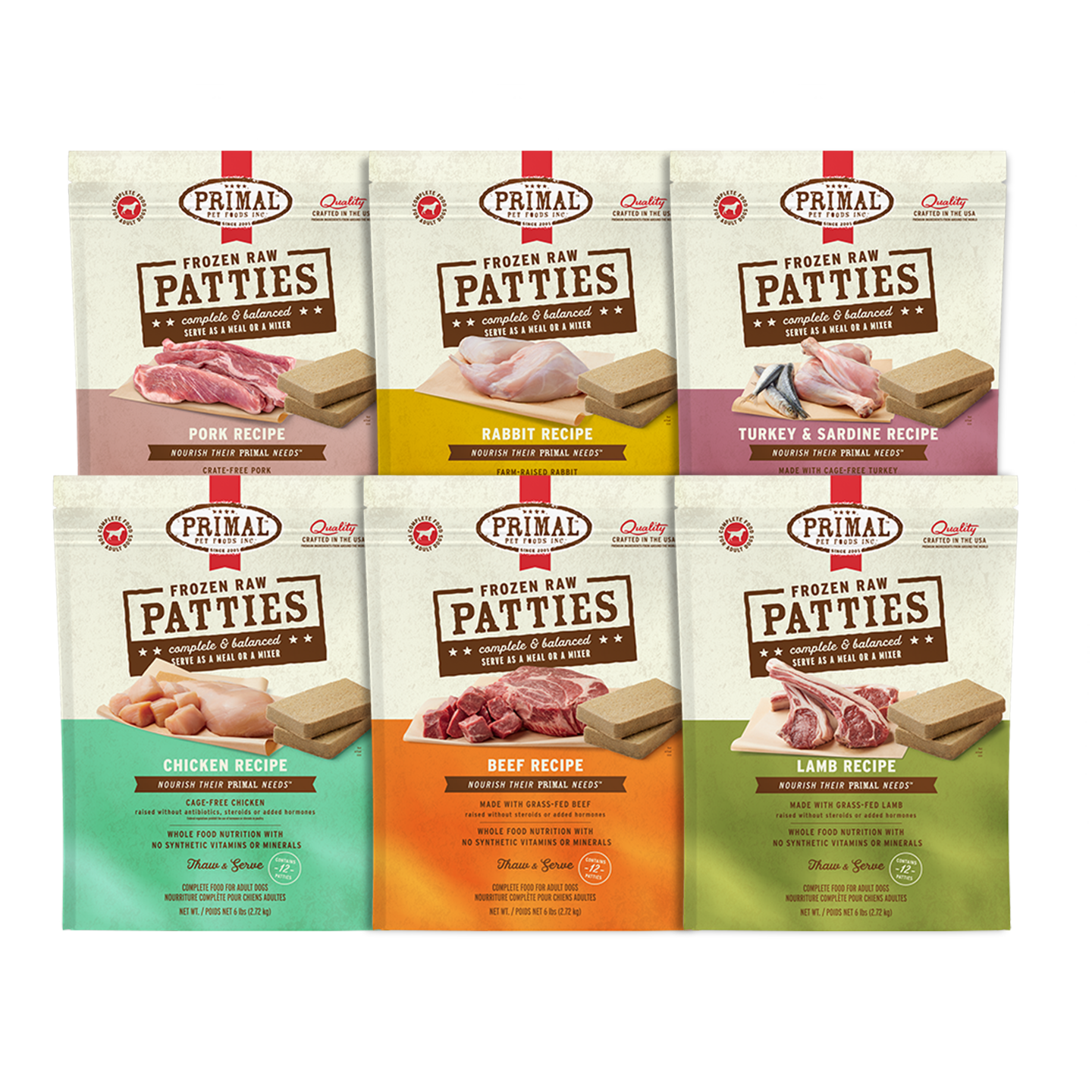 Frozen Raw Patties Dog Food Primal Pet Foods
