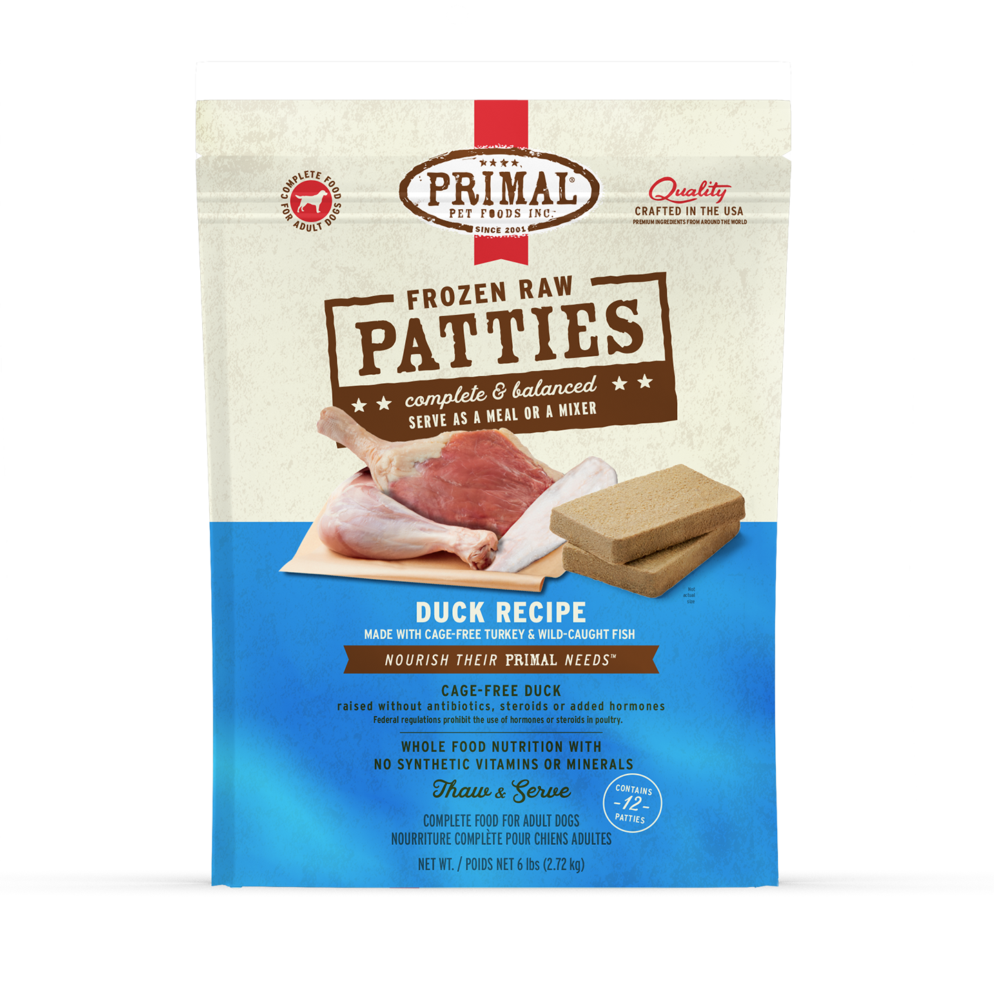 Frozen Raw Patties Dog Food - Duck Recipe