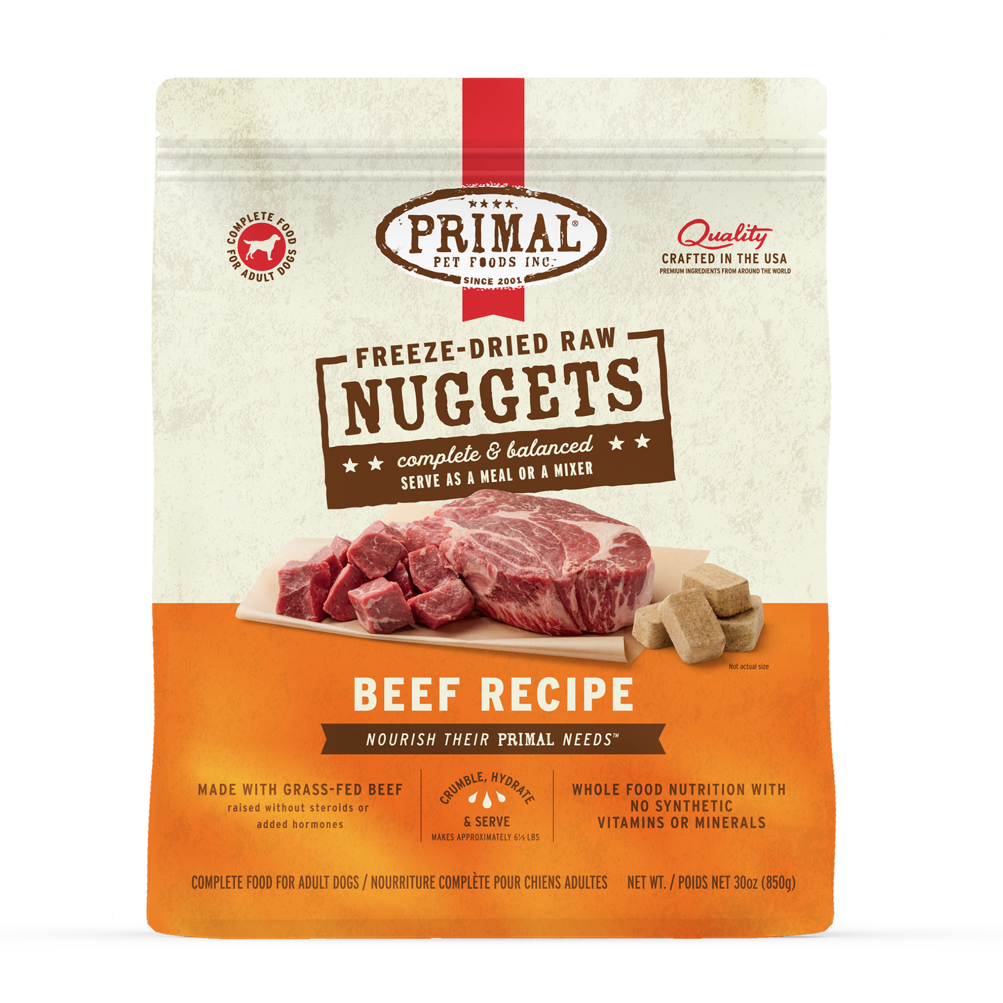 Freeze-Dried Raw Nuggets Dog Food - Beef Recipe