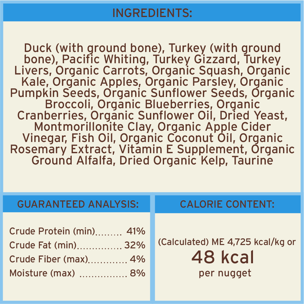 Freeze-Dried Raw Nuggets Dog Food - Duck Recipe