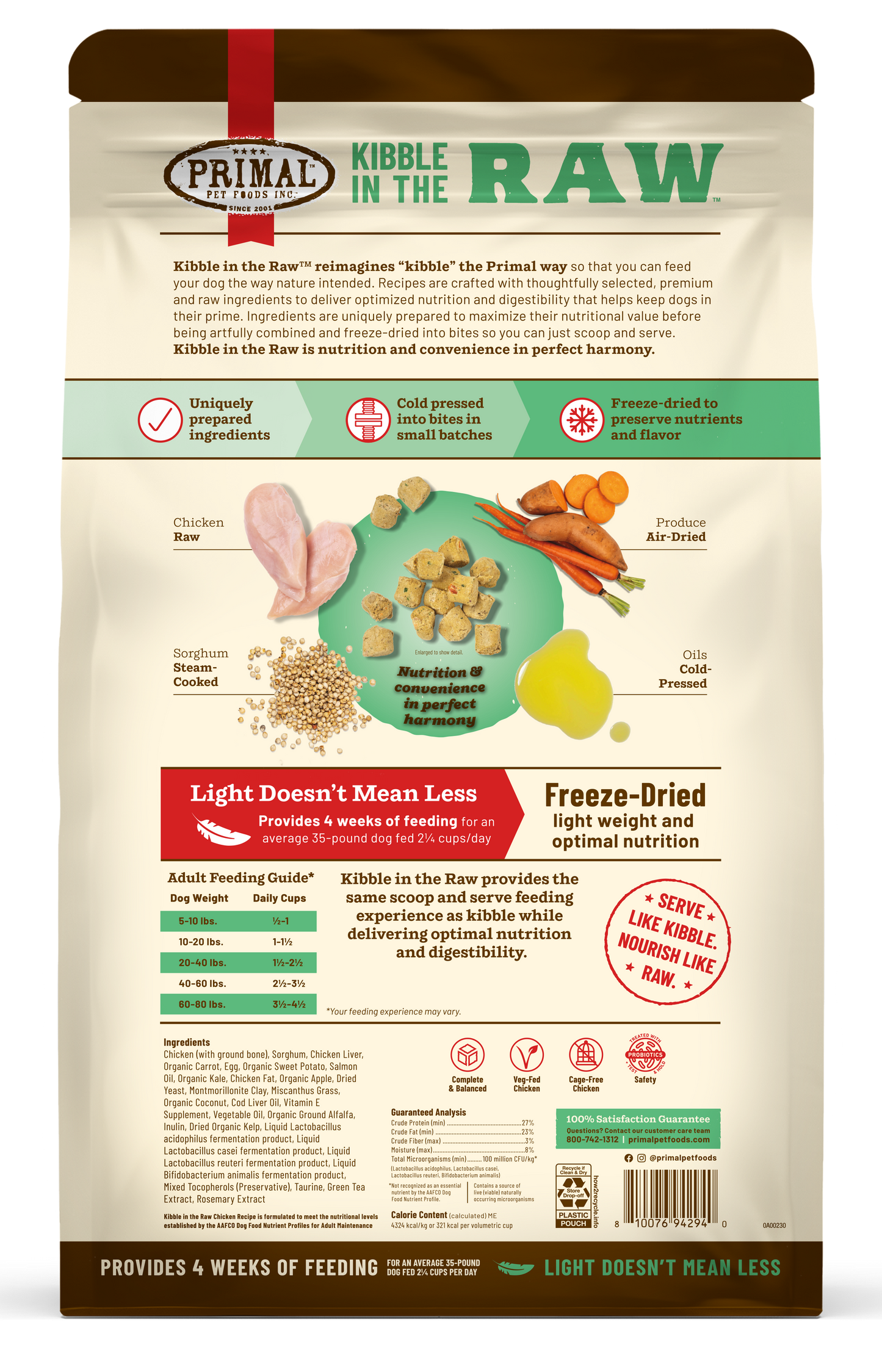 Kibble in the Raw Dog Food - Chicken Recipe