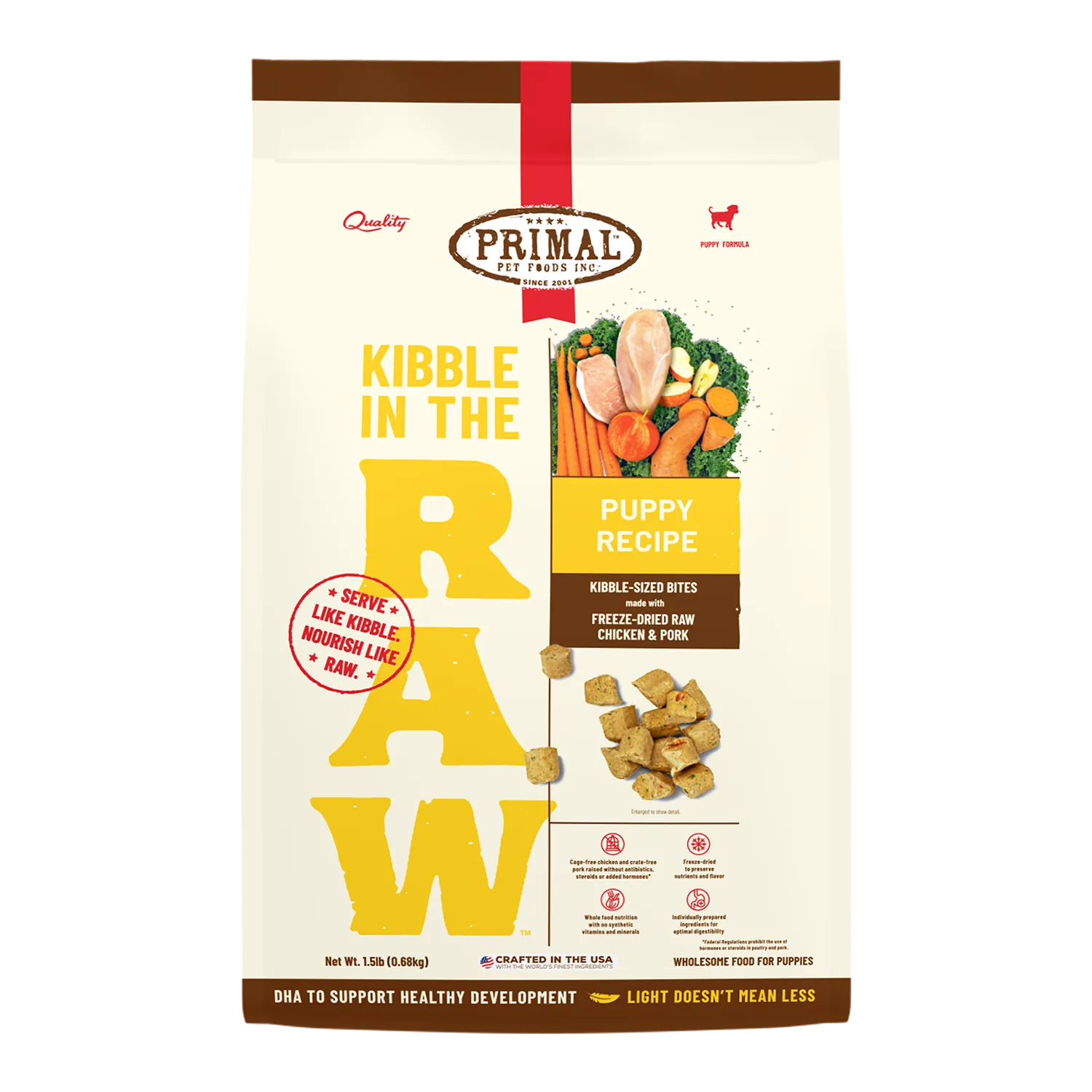 Canine Kibble in the Raw Puppy Recipe Primal Pet Foods