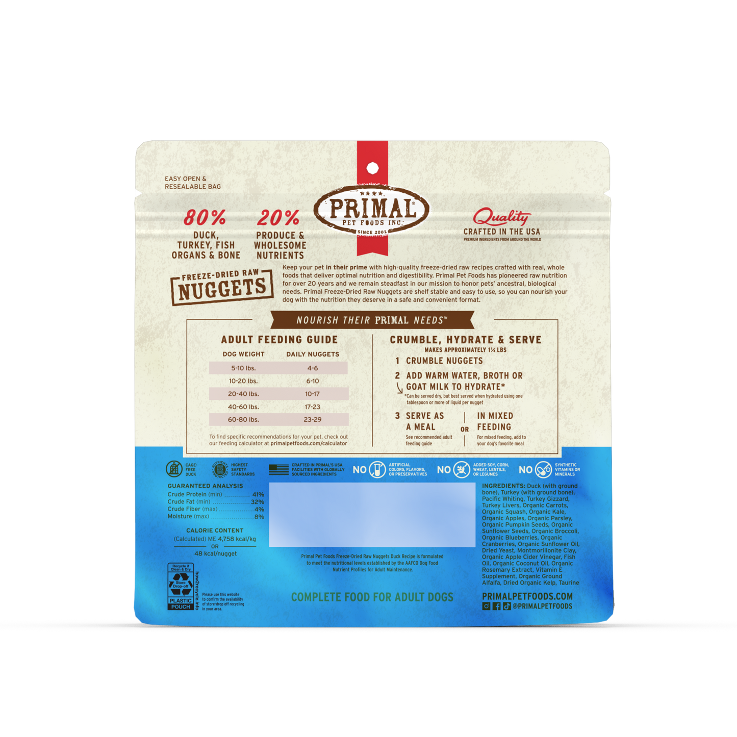 Freeze-Dried Raw Nuggets Dog Food - Duck Recipe