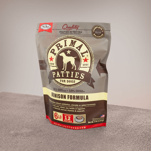 Canine Raw Frozen Patties Venison Primal Pet Foods