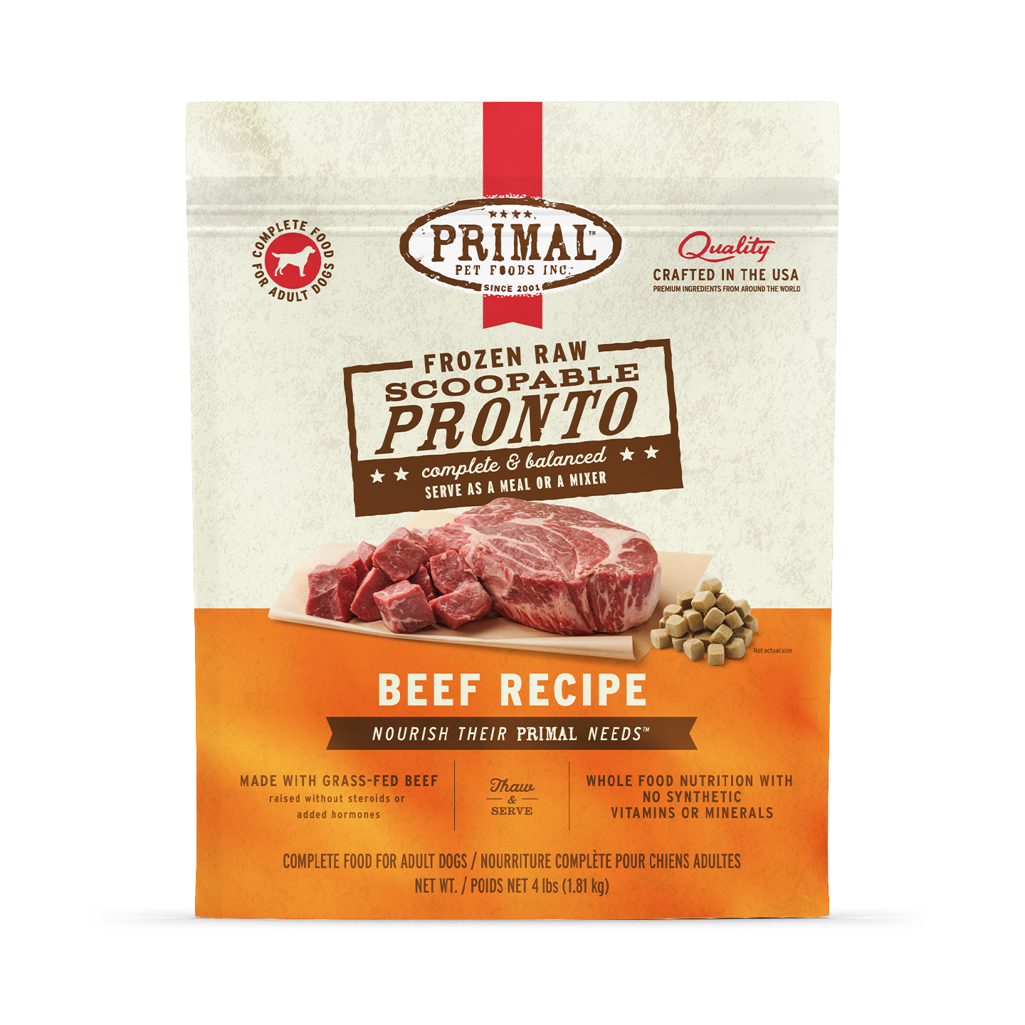 Frozen Raw Scoopable Pronto Dog Food <br> Beef Recipe