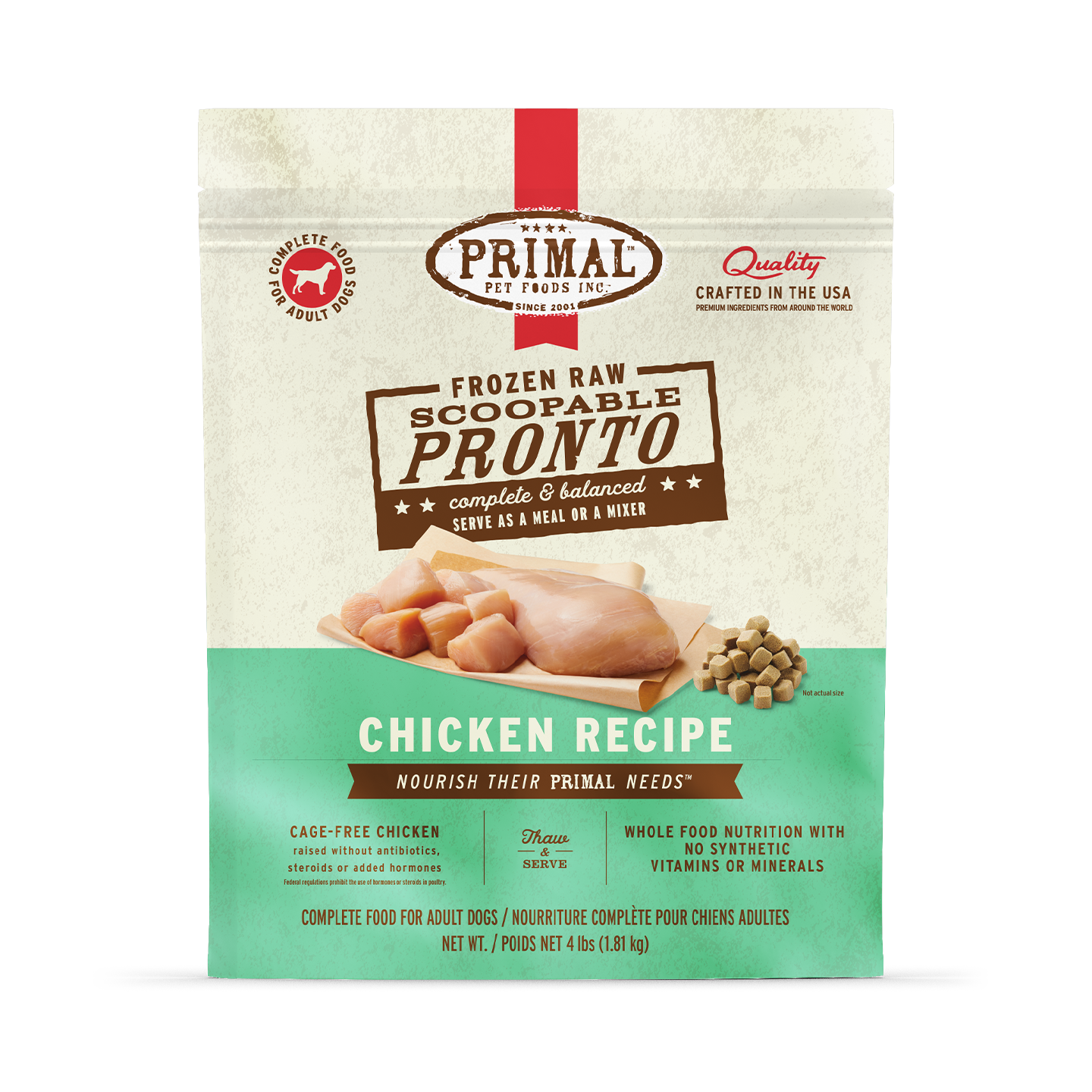 Frozen Raw Scoopable Pronto Dog Food <br> Chicken Recipe