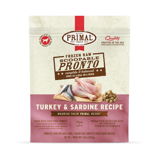 Frozen Raw Scoopable Pronto Dog Food <br> Turkey & Sardine Recipe