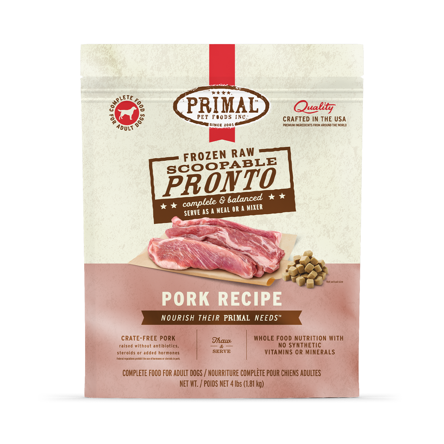 Frozen Raw Scoopable Pronto Dog Food - Pork Recipe