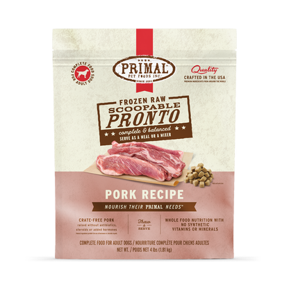 Frozen Raw Scoopable Pronto Dog Food - Pork Recipe