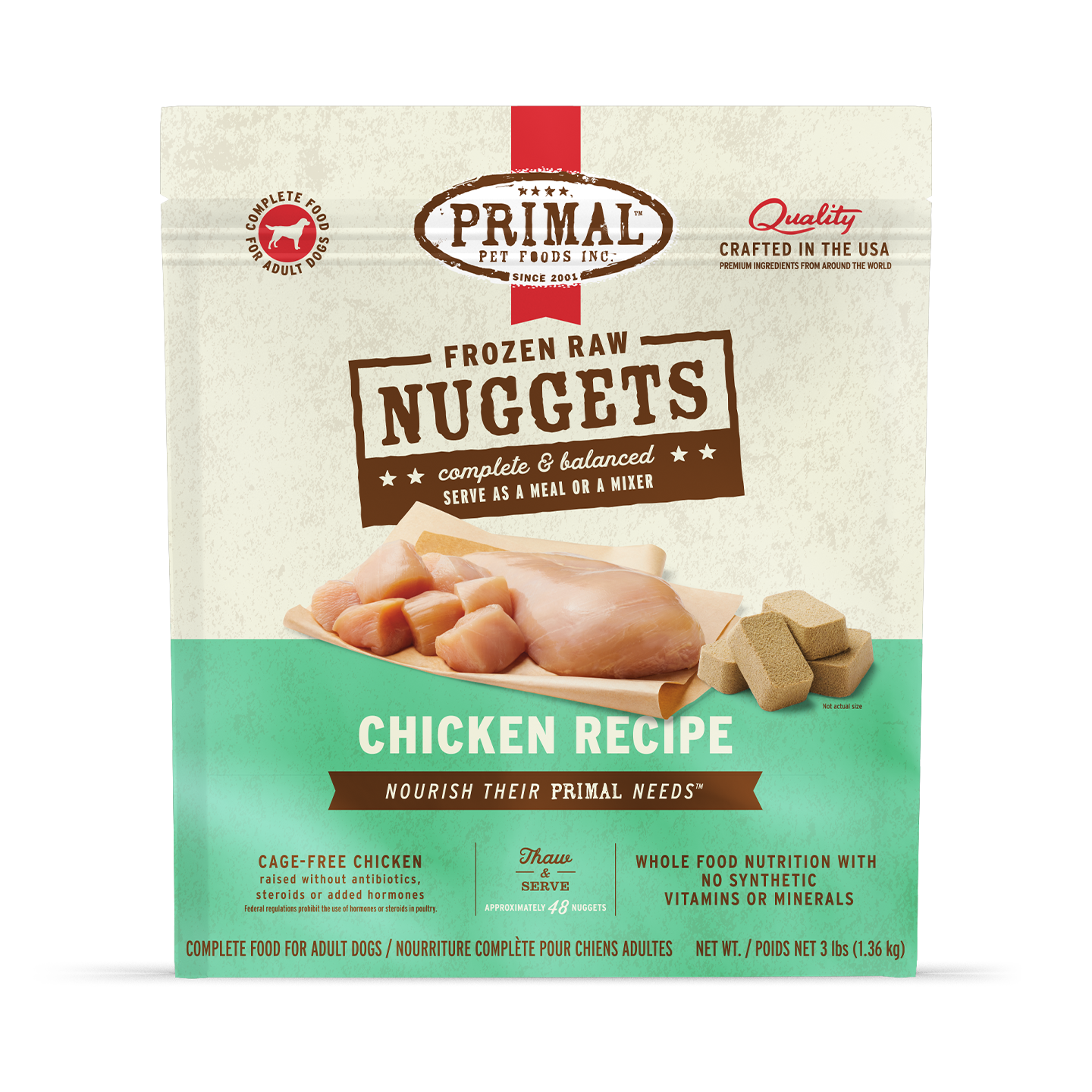 Frozen Raw Nuggets Dog Food - Chicken Recipe