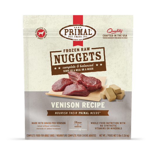 Frozen Raw Nuggets Dog Food <br> Venison Recipe