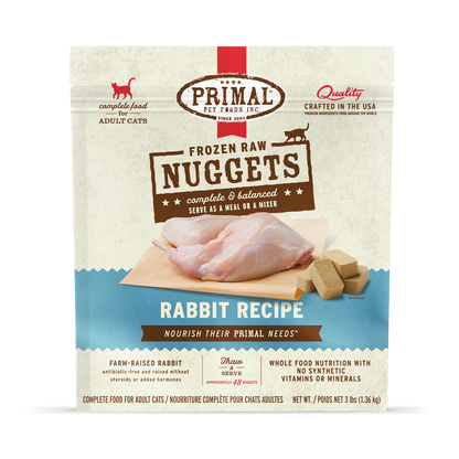 Frozen Raw Nuggets Cat Food <br> Rabbit Recipe