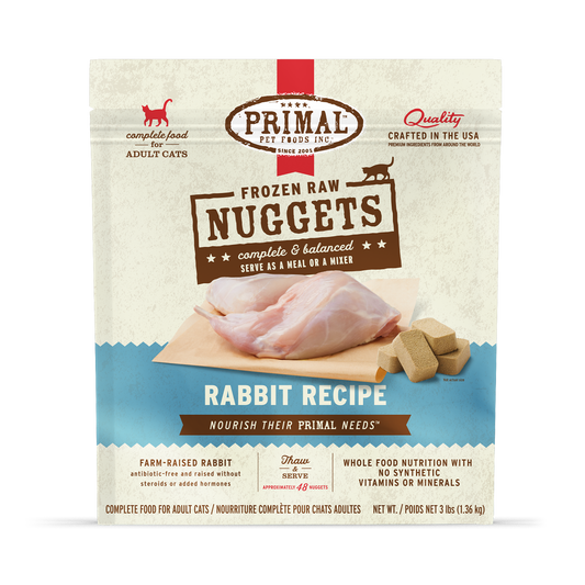 Frozen Raw Nuggets Cat Food <br> Rabbit Recipe