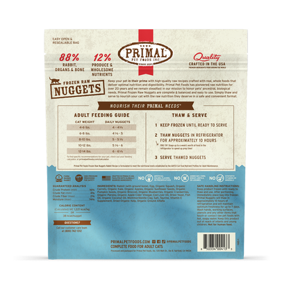 Frozen Raw Nuggets Cat Food - Rabbit Recipe