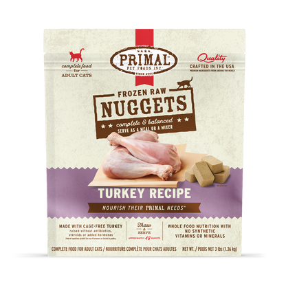 Frozen Raw Nuggets Cat Food - Turkey Recipe