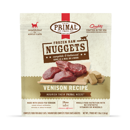 Frozen Raw Nuggets Cat Food - Venison Recipe