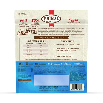 Frozen Raw Nuggets Dog Food - Duck Recipe