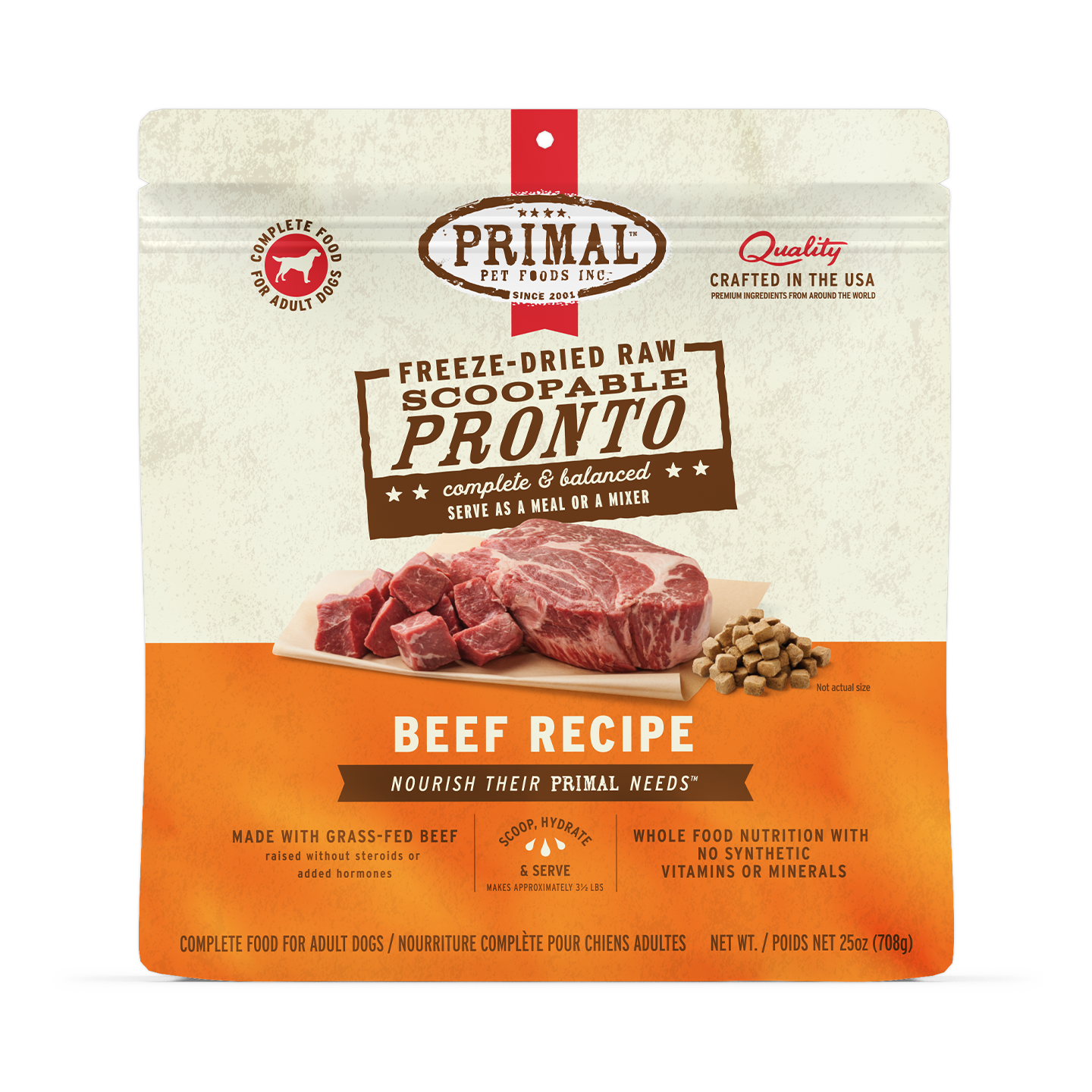 Freeze-Dried Raw Scoopable Pronto Dog Food - Beef Recipe