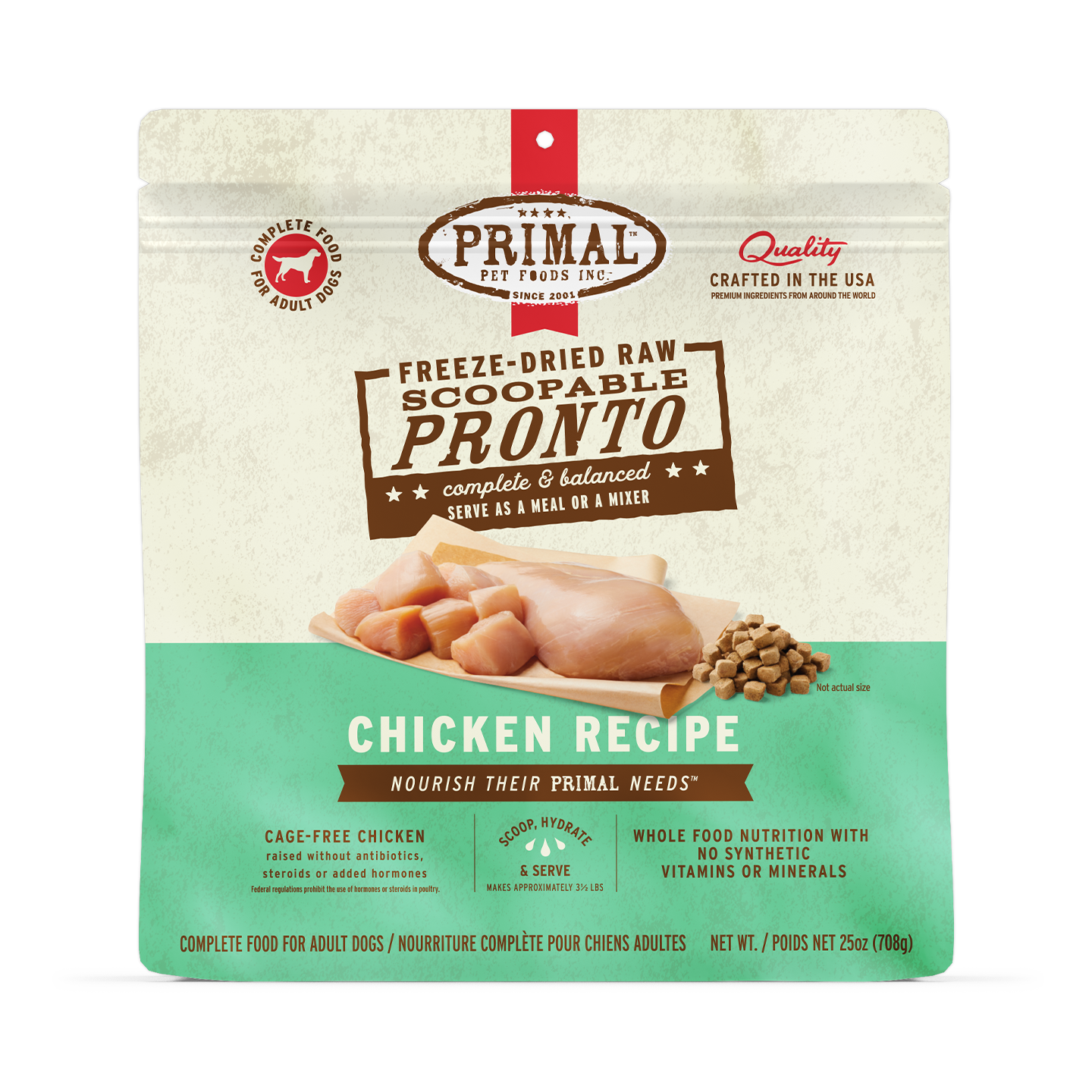 Freeze-Dried Raw Scoopable Pronto Dog Food - Chicken Recipe