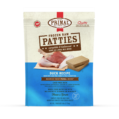 Frozen Raw Patties Dog Food - Duck Recipe