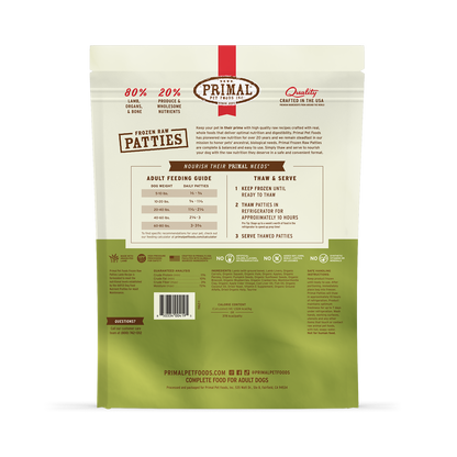 Frozen Raw Patties Dog Food - Lamb Recipe