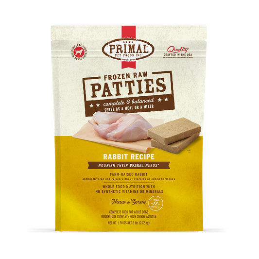 Frozen Raw Patties Dog Food <br> Rabbit Recipe