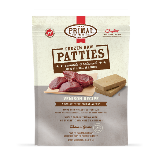 Frozen Raw Patties Dog Food <br> Venison Recipe