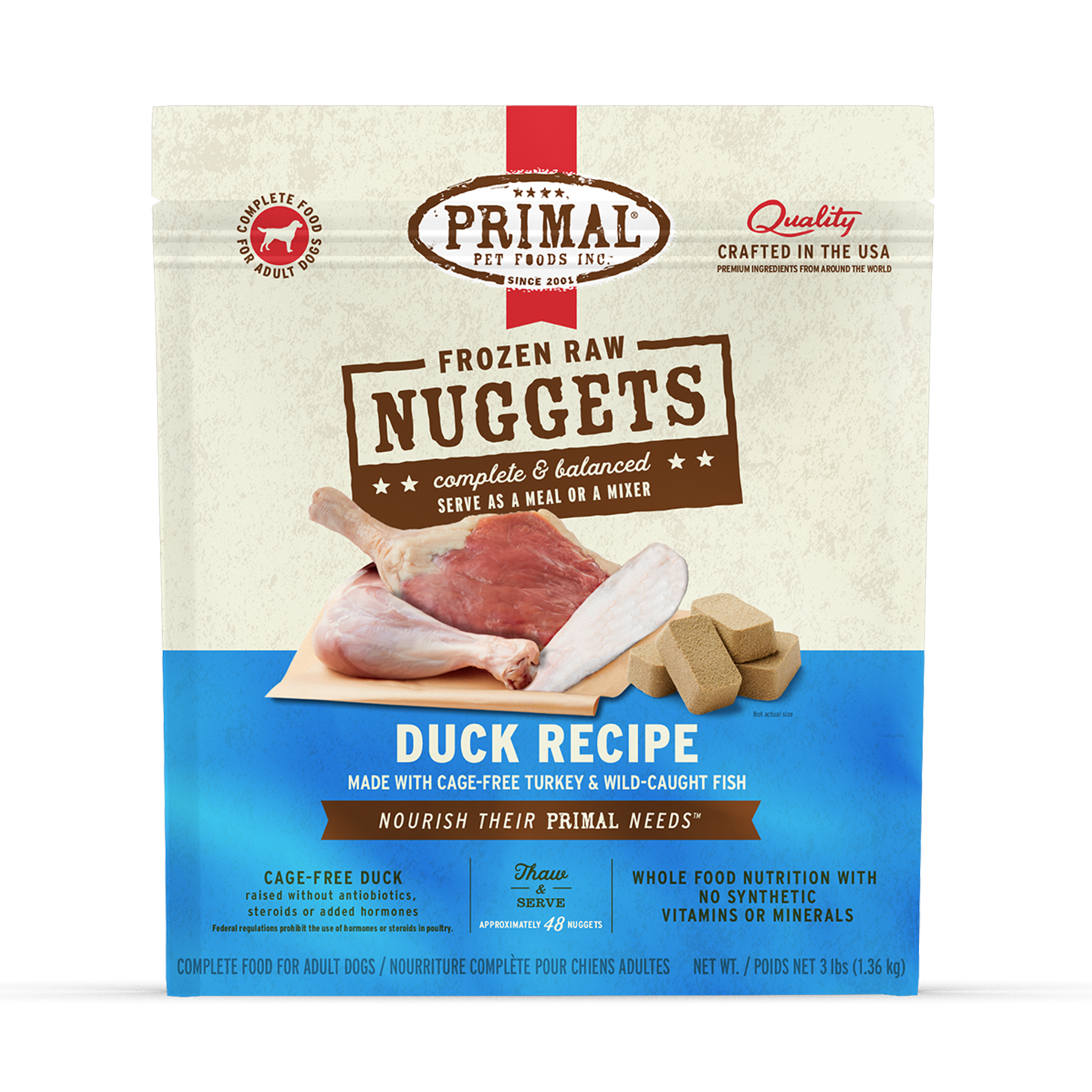 Frozen Raw Nuggets Dog Food - Duck Recipe
