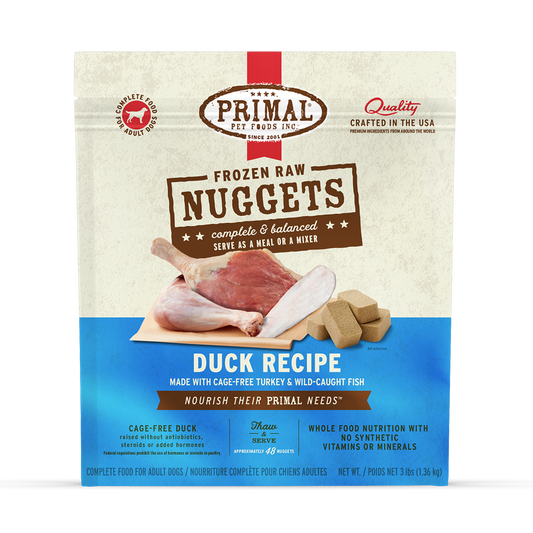 Frozen Raw Nuggets Dog Food - Duck Recipe