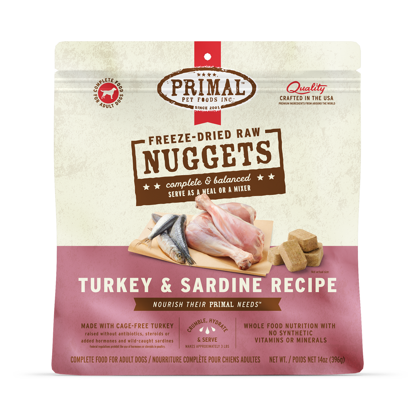 Freeze-Dried Raw Nuggets Dog Food <br> Turkey & Sardine Recipe