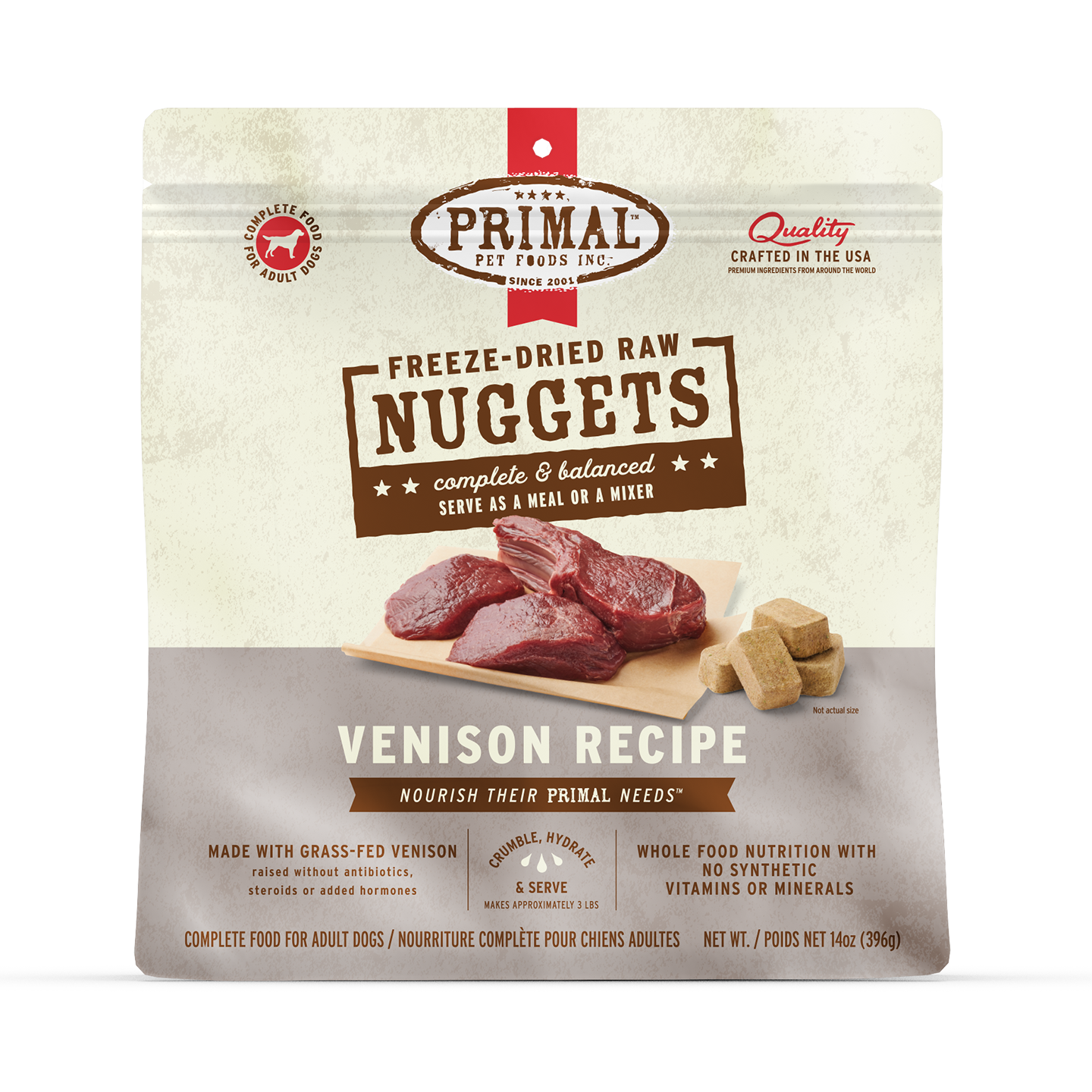 Freeze-Dried Raw Nuggets Dog Food <br> Venison Recipe