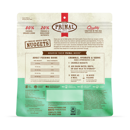 Freeze-Dried Raw Nuggets Dog Food <br> Chicken Recipe