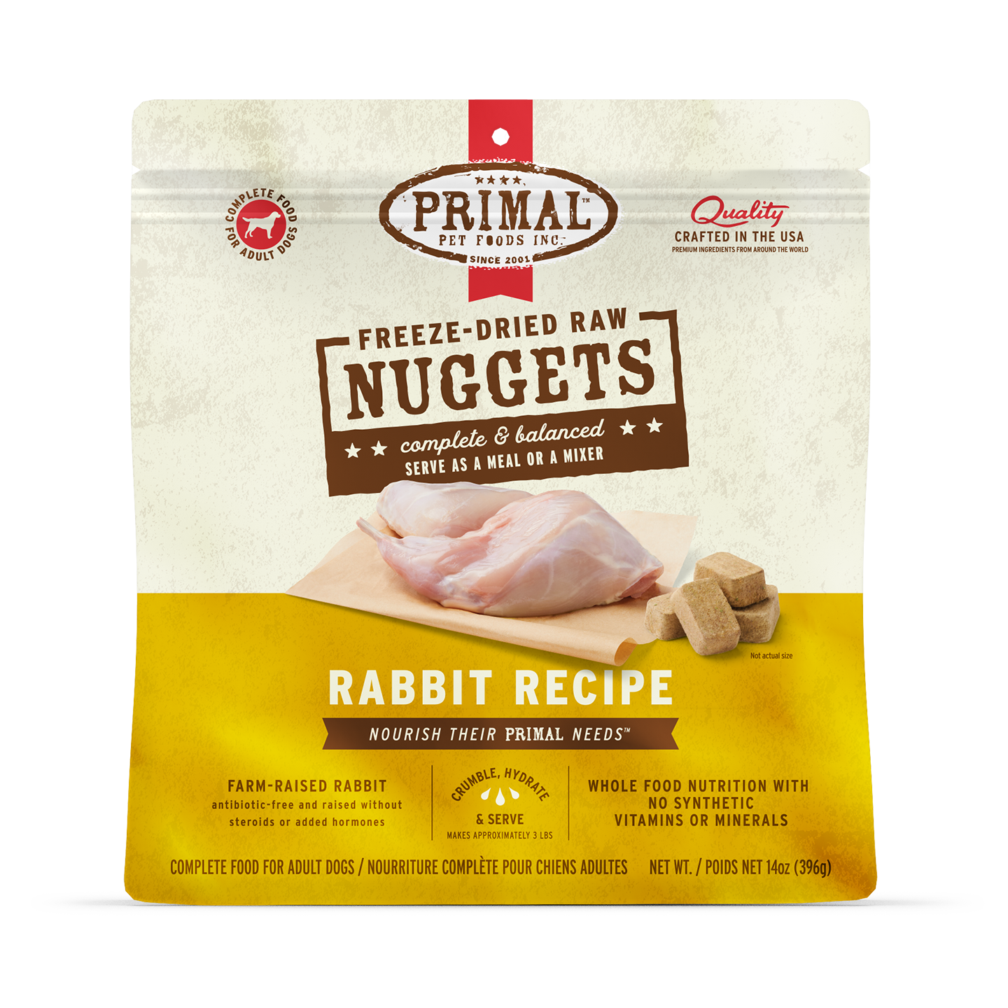 Freeze-Dried Raw Nuggets Dog Food <br> Rabbit Recipe