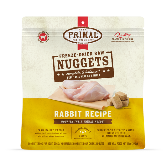 Freeze-Dried Raw Nuggets Dog Food <br> Rabbit Recipe