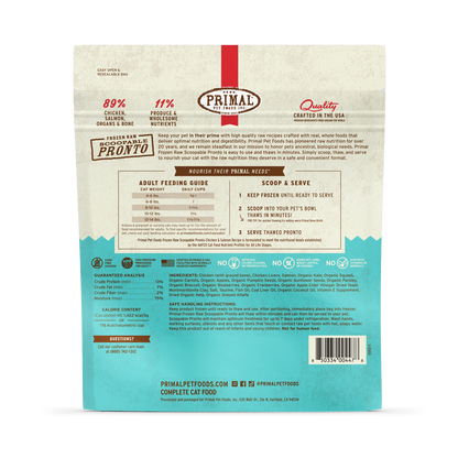 Frozen Raw Scoopable Pronto Cat Food - Chicken & Salmon Recipe