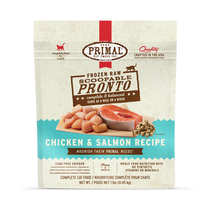 Frozen Raw Scoopable Pronto Cat Food - Chicken & Salmon Recipe