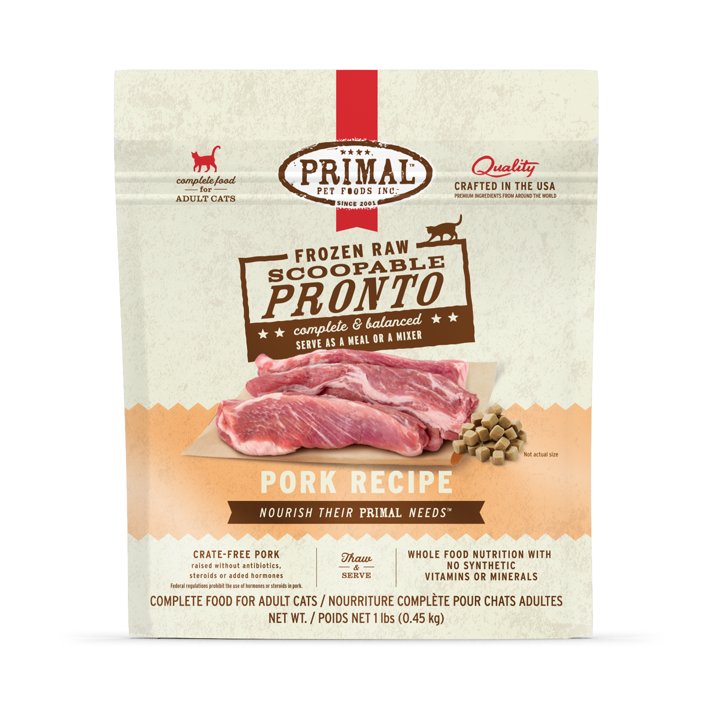 Frozen Raw Scoopable Pronto Cat Food - Pork Recipe