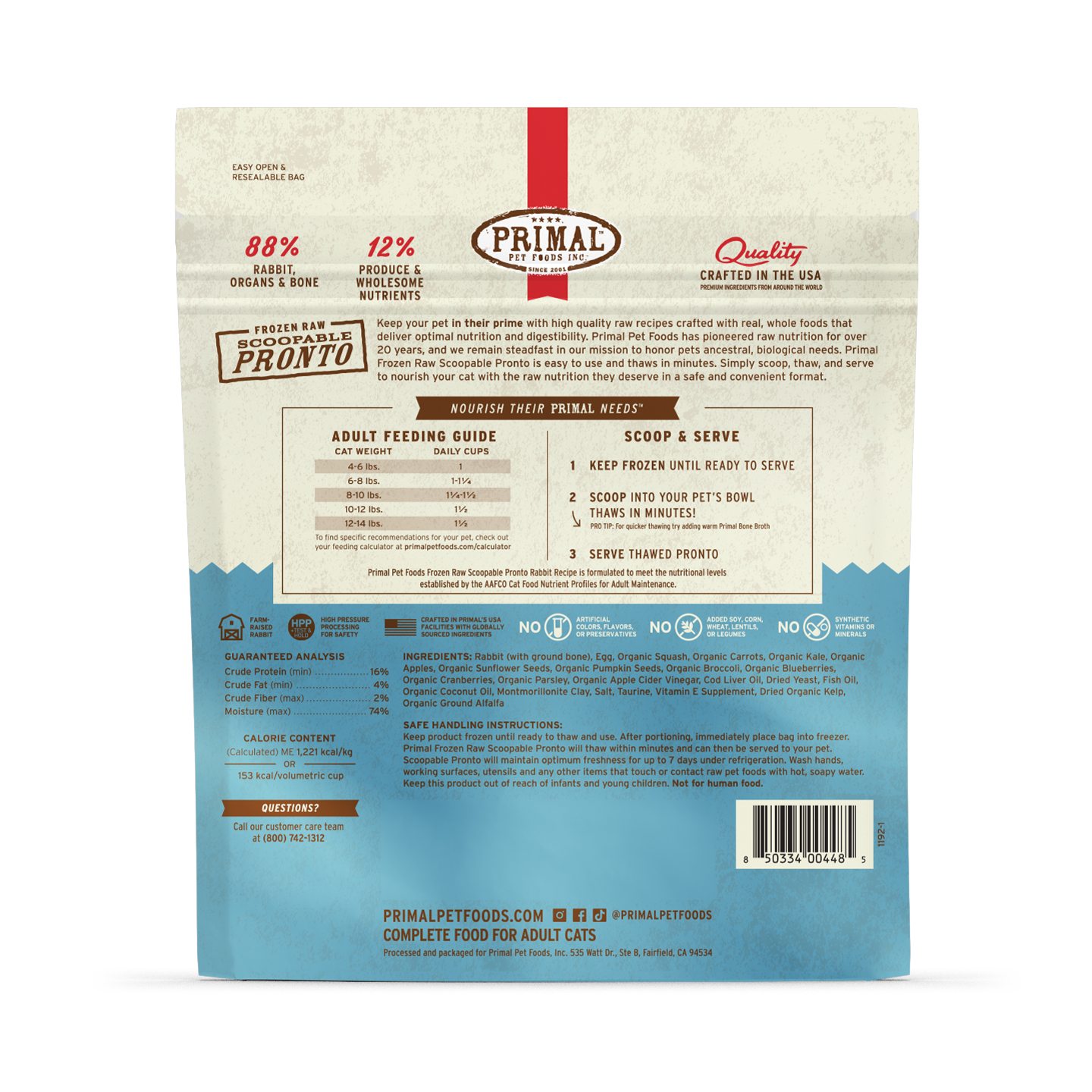 Primal rabbit cat food outlet