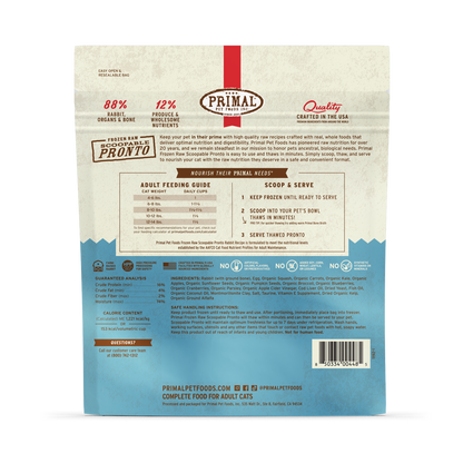 Frozen Raw Scoopable Pronto Cat Food - Rabbit Recipe