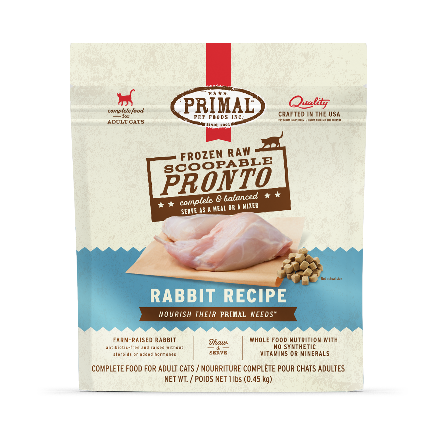 Frozen Raw Scoopable Pronto Cat Food - Rabbit Recipe