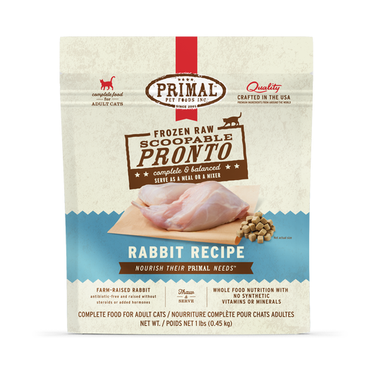Frozen Raw Scoopable Pronto Cat Food - Rabbit Recipe
