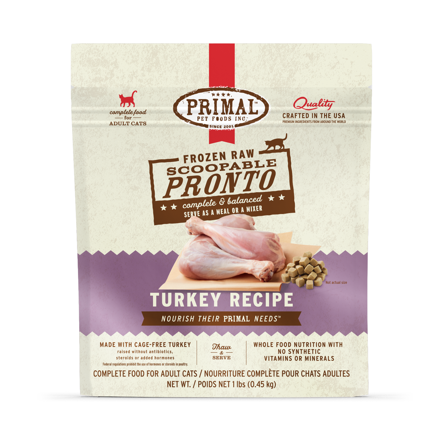 Frozen Raw Scoopable Pronto Cat Food <br> Turkey Recipe