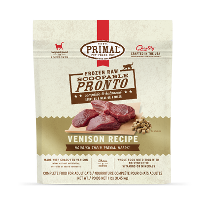 Frozen Raw Scoopable Pronto Cat Food - Venison Recipe