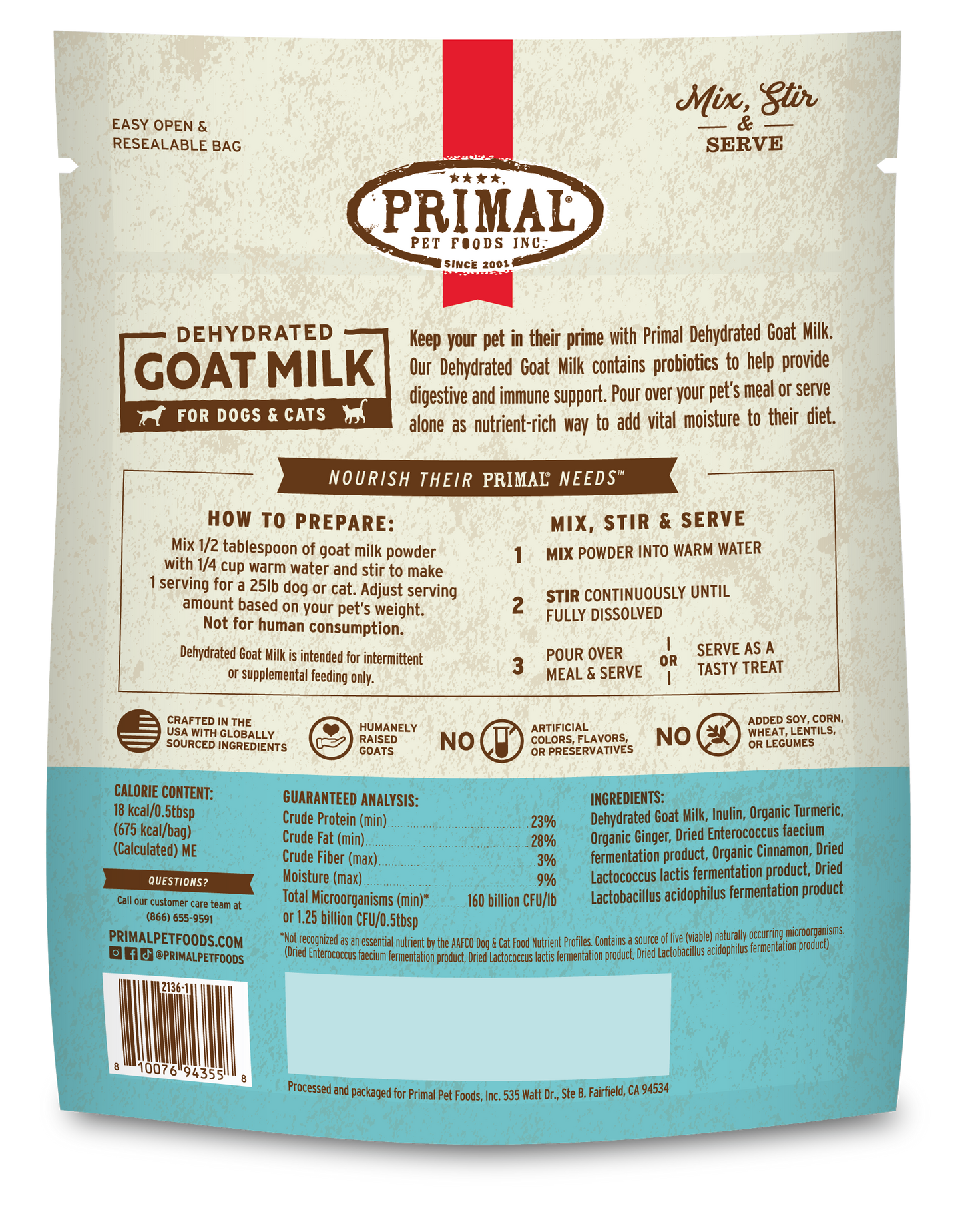 Dehydrated Goat Milk for Dogs and Cats