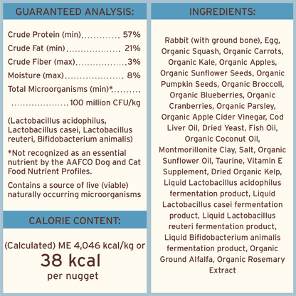 Freeze-Dried Raw Nuggets Cat Food <br> Rabbit Recipe