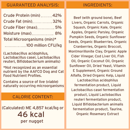 Freeze-Dried Raw Nuggets Dog Food <br> Beef Recipe