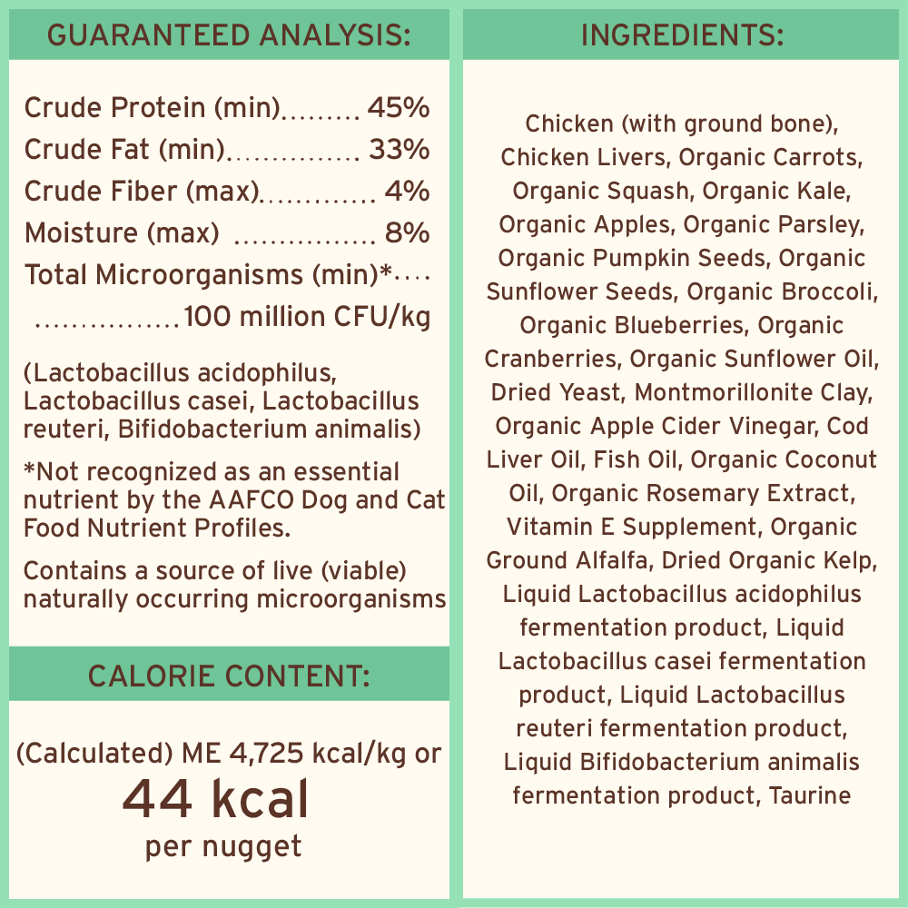 Freeze-Dried Raw Nuggets Dog Food <br> Chicken Recipe