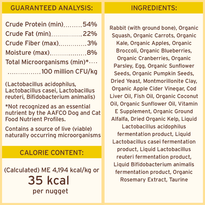 Freeze-Dried Raw Nuggets Dog Food <br> Rabbit Recipe