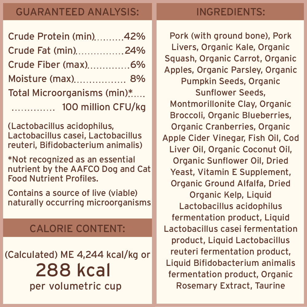 Freeze-Dried Raw Scoopable Pronto Dog Food <br> Pork Recipe